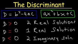 How To Determine The Discriminant of a Quadratic Equation [upl. by Nairrot]