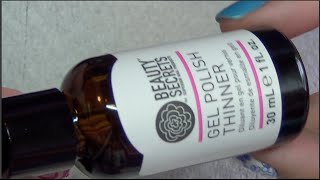 Beauty Secrets Gel Polish Thinner Review amp Demo [upl. by Malynda]