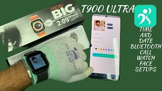 T900 ultra smartwatch time and Date setting T900ultra smartwatch HRYFINE application settings [upl. by Norrej]