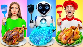 Me vs Grandma Cooking Challenge with a Robot by Multi DO Smile [upl. by Hutner]