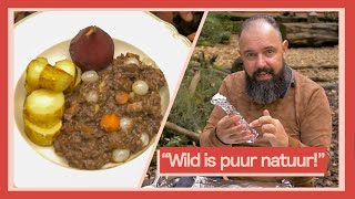 Wildstoof met gepofte pastinaak en stoofpeertjes  Buiten koken met Ramon 5 [upl. by Oiceladni]