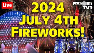 🔴Live July 4th Fireworks at Walt Disney World 2024  Multiple Shows  Live Stream [upl. by Nirat]