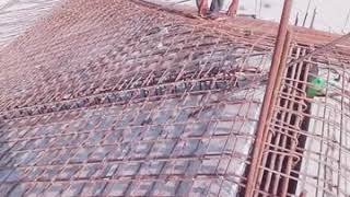 Duplex Building Roof Top Slope Slab Ms Rod Binding [upl. by Care205]