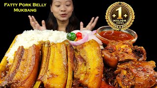 Big Fatty Pork Belly🤤 And Spicy Pork Leg Pickle With Rice 🍚 Eating Pork Nepali Mukbang Eating Asmr [upl. by Winzler213]