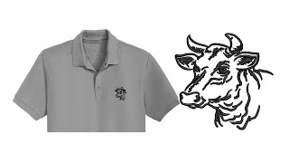 Dairy Cow Embroidery logo for Polo shirt [upl. by Tedda2]