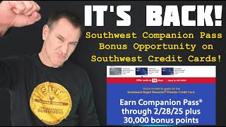 NEWS Companion Pass Bonus is BACK on Southwest Airlines Credit Cards [upl. by Halbeib]