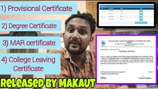 🎓 MAKAUT Provisional Certificates Out Now Get Your Degree MAR amp Migration Certificates Fast 📜✨ [upl. by Columbyne]