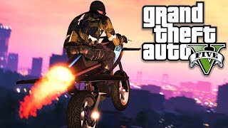 GTA 5 GUNRUNNING DLC  FLYING ROCKET BIKE Gunrunning DLC Update [upl. by Jarrid]