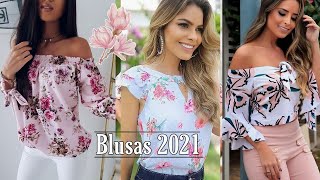 HERMOSAS BLUSAS PRIMAVERA VERANO 2021 BLUSAS SENCILLAS Y BONITAS EN TENDENCIAS 2021 BLUSA [upl. by Ibbison483]