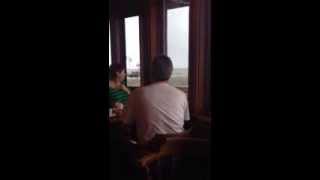 Wave crashes through restaurant window Santa Barbara [upl. by Doowyah]