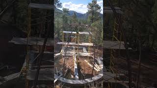 Earth sheltered home build dome steel erected [upl. by Aserej699]