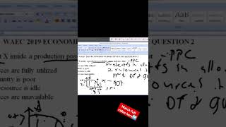 Production possibility curve WAEC Economics [upl. by Tayib]