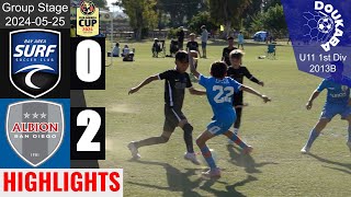 Bay Area Surf 13B PreMLS 02 Albion San Diego B13 EA  Club America Cup U11 1st Div  20240525HL [upl. by Grieve]