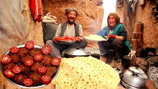 Cooking style of this caveman couple Living in a cave in Central Afghanistan [upl. by Thia]