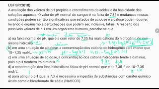 USF 2018  EQUILÍBRIO IÔNICO  Q quotA avaliação dos valoresquot [upl. by Bikales994]