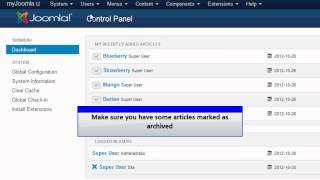 Joomla 30  Archived Articles [upl. by Gebelein]