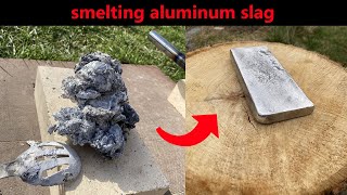 Smelting Aluminum Slag  Aluminum Ingot  Real Trash To Treasure  ASMR Sound Metal Melting [upl. by Atinuhs]