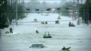 Floods surge in Houston as water flows from reservoirs [upl. by Lux]