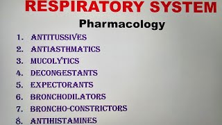 respiratory drugspharmacologymedical 4th semester bsc nursingkuhs syallabusINC syallabus [upl. by Hibbert]