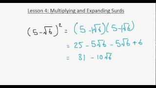 Core Mathematics 1 Lesson 4 Multiplying and Expanding Surds [upl. by Season]