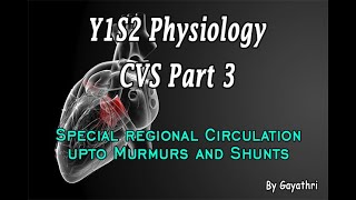 Y1S2 Physiology CVS Part 3  Special Regional Circulation upto Murmurs and Shunts [upl. by Kirred]