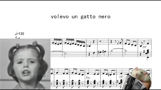 volevo un gatto nero Accordion Sheet Music [upl. by Aseel215]