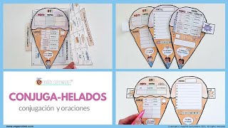 🍦´CONJUGAHELADOS´ Juegos y manualidades para conjugar verbos en español [upl. by Eelrebmyk]