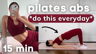 15 MIN hourglass pilates abs workout for a small waist amp flat stomach│no equipment [upl. by Auhsuj]