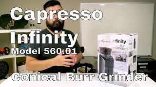 The Capresso 56001 Infinity Conical Coffee Burr Grinder Unboxed [upl. by Zoarah]