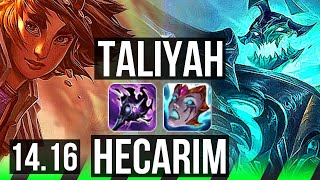 TALIYAH vs HECARIM JGL  1128 Legendary 500 games  EUW Grandmaster  1416 [upl. by Aiello665]