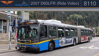 HD TransLink 2007 NFI D60LFR 8110 route 257 Ride Video [upl. by Nayk883]