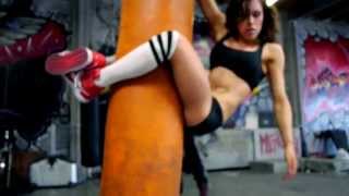 Insane Punching Bag Crunches  Renae Thomas [upl. by Elinad]