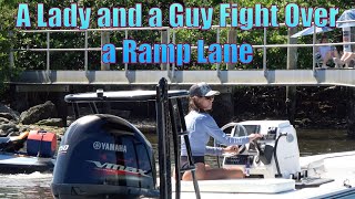 A Lady and a Guy Argue Over a Ramp  Miami Boat Ramps  Boynton Beach [upl. by Atsahs]