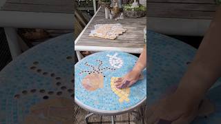 Garten Glastisch DIY Unterwasserwelt Mosaik upcycling Haftgrund Flexkleberamp Flexfugenmasse basteln [upl. by Ambrogio888]