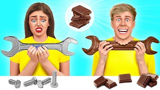 Real Food vs Chocolate Food Challenge  Eating Only Sweet 24 Hours by Multi DO Challenge [upl. by Nylteak]