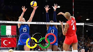 ITALY TURKEY 30 🏐✨ Italy Turkey SemiFinal Match Fan Reactions  Paris Olympics [upl. by Mik]