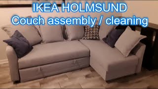 Ikea Holmsund couch assembling and cleaning [upl. by Anileba650]