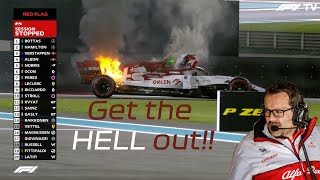 Kimi Räikkönen full TEAM RADIO during FIRE and ENGINE FAILURE [upl. by Anirbaz]