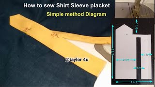 Best Sewing Shirt Sleeve Placket  Simplest sleeve button placket [upl. by Oiramrej]