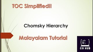 Chomsky Hierarchy TOC Malayalam [upl. by Aiuoqes]