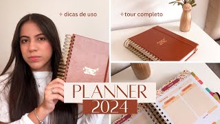 MEU PLANNER PERFEITO 2024  CAPA COURO TOUR COMPLETO E [upl. by Tlaw]