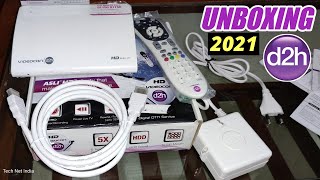 Videocon d2h HD Unboxing 2021  d2h 6666RF STB Unboxing amp Review [upl. by Esilehs]