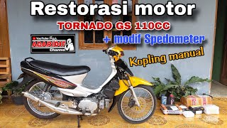 proses Restorasi motor 2 tak Suzuki TORNADO GS 110CC  modif Spedometer dan kopling manual part 1 [upl. by Cesaria]