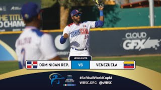 Highlights  Game 18 Dominican Rep vs Venezuela  2024 WBSC Mens Softball World Cup  Group A FINAL [upl. by Mycah]