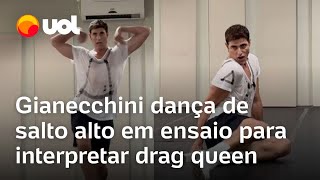 Reynaldo Gianecchini dança Vogue de salto alto e mostra ensaio de musical em que vive drag queen [upl. by Yi]