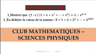 1S1  1S2  POLYNÔMES EXERCICE CORRIGÉ [upl. by Andrei]