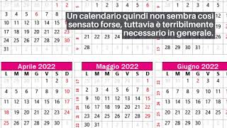 Calendario 2022 italiano con festività da stampare [upl. by Aiyn722]