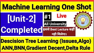 Machine Learning Aktu Unit 2  Decision tree learning algorithm ANNBNNGradient DecentDelta Rule [upl. by Mozelle]