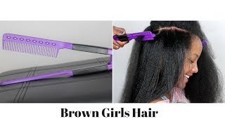 Straightener Hair Styling V Shape Comb Review [upl. by Medea]