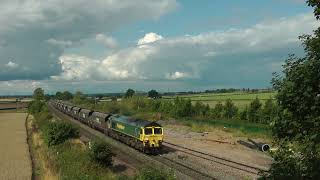 66606 on ImminghamRugeley coal train at Elford 02Sept15 [upl. by Nerok]